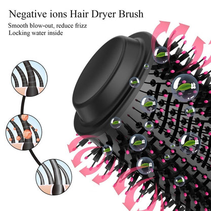 Professional 4-in-1 Hot Air Brush & Volumizer – Ionic Hair Dryer & Styler