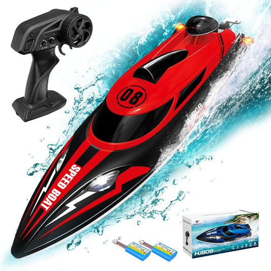 High-Speed RC Racing Boat – Dual Batteries, Self-Righting, 2.4GHz Remote, Waterproof