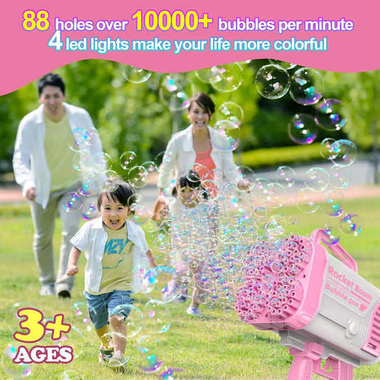 Automatic Bubble Gun Machine – 6000+ Bubbles Per Minute with Lights for Kids & Adults