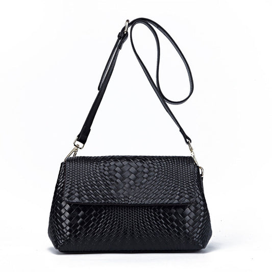 Urbané™ Women’s Woven Leather Crossbody – Luxury First Layer Cowhide Shoulder & Messenger Tote