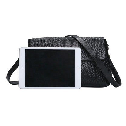 Urbané™ Women’s Woven Leather Crossbody – Luxury First Layer Cowhide Shoulder & Messenger Tote