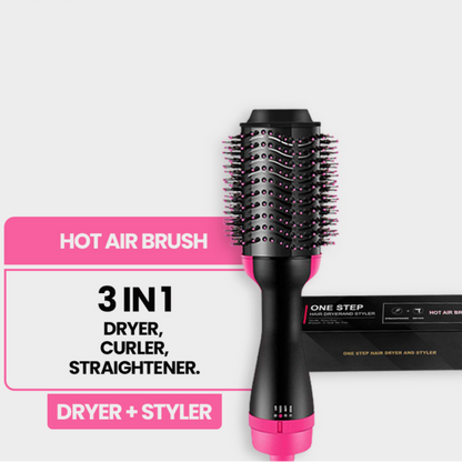 Professional 4-in-1 Hot Air Brush & Volumizer – Ionic Hair Dryer & Styler