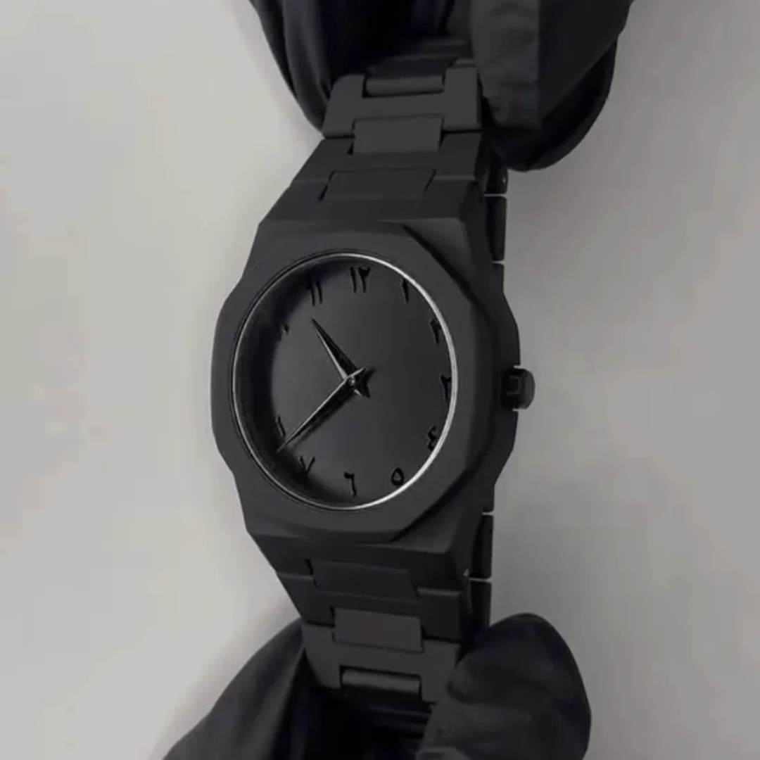 Arabic Aura Watch – Premium All Black Edition