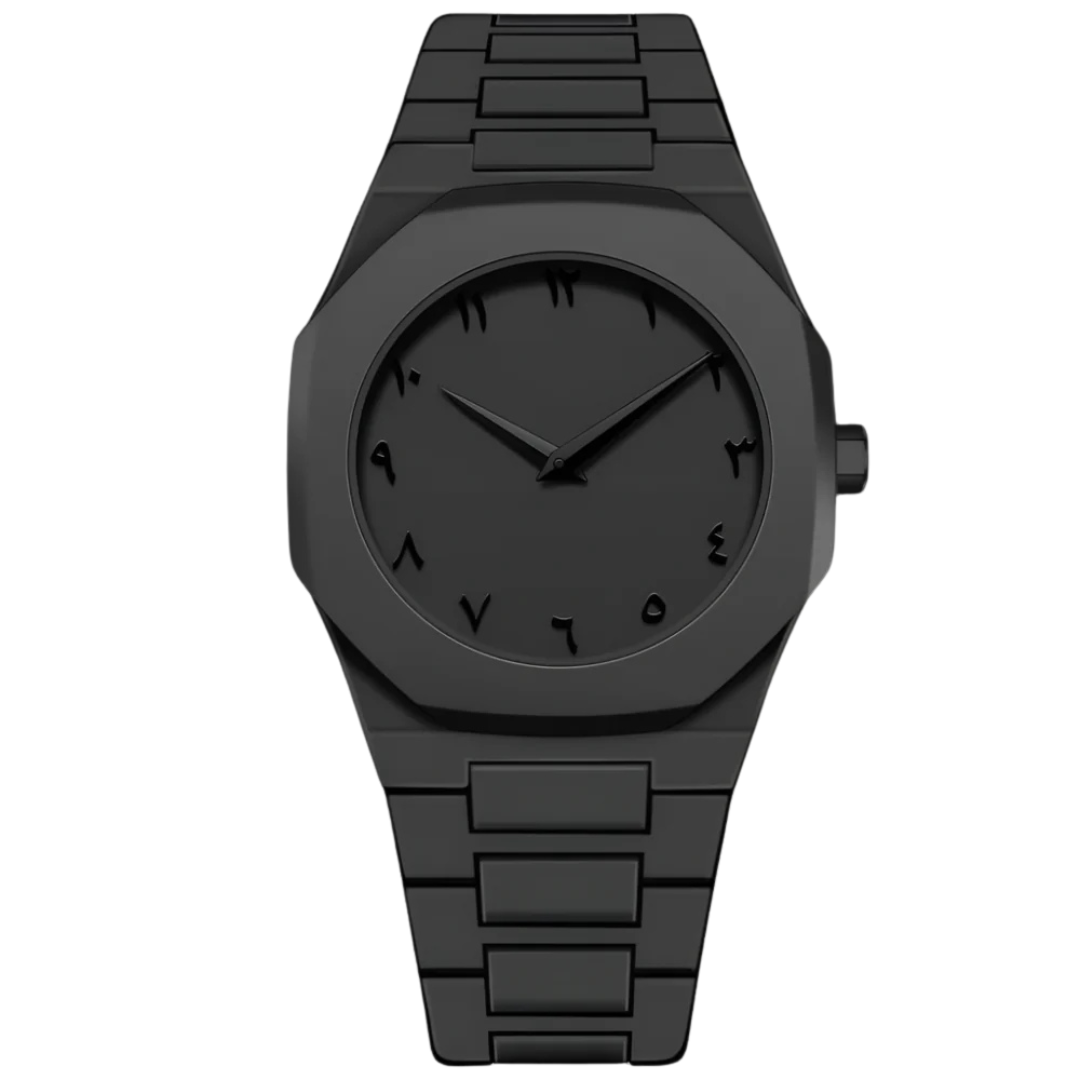 Arabic Aura Watch – Premium All Black Edition