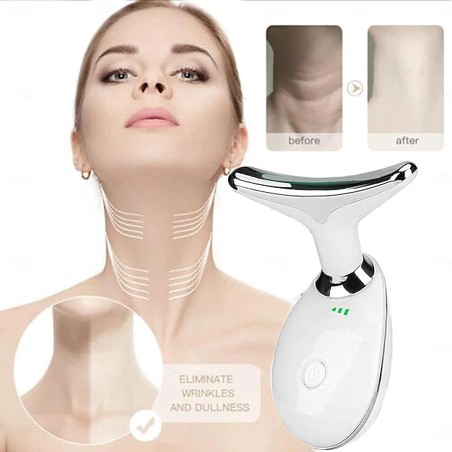 Neck & Face Lifting Beauty Device – EMS Microcurrent, Heat & LED Therapy